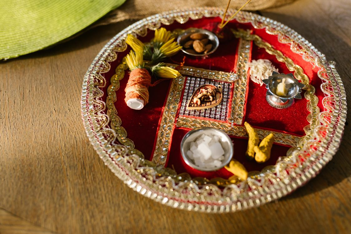 Brass puja thali